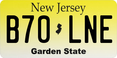 NJ license plate B70LNE