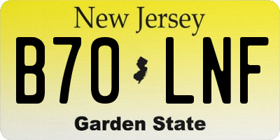 NJ license plate B70LNF
