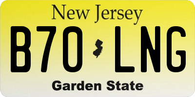 NJ license plate B70LNG