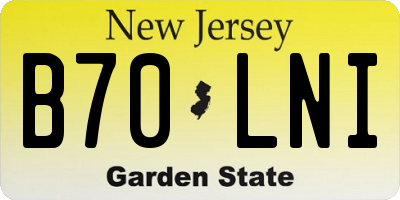 NJ license plate B70LNI