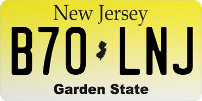 NJ license plate B70LNJ