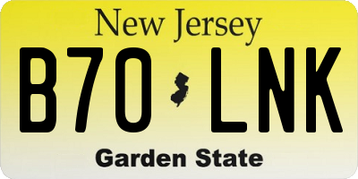 NJ license plate B70LNK