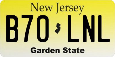 NJ license plate B70LNL
