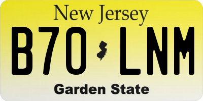 NJ license plate B70LNM