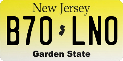 NJ license plate B70LNO
