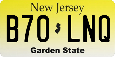 NJ license plate B70LNQ