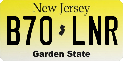 NJ license plate B70LNR