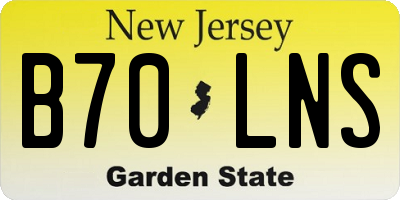 NJ license plate B70LNS