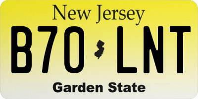 NJ license plate B70LNT