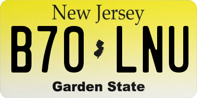 NJ license plate B70LNU