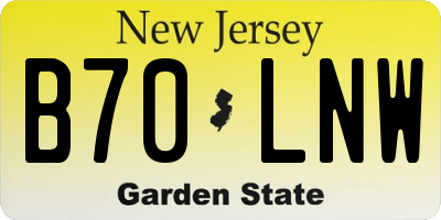 NJ license plate B70LNW
