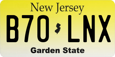 NJ license plate B70LNX