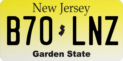 NJ license plate B70LNZ