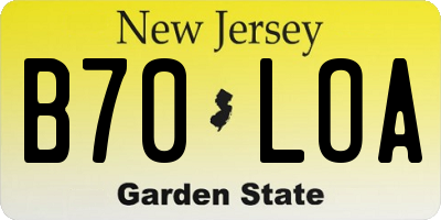 NJ license plate B70LOA
