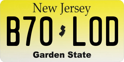 NJ license plate B70LOD
