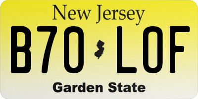 NJ license plate B70LOF