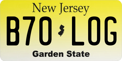 NJ license plate B70LOG