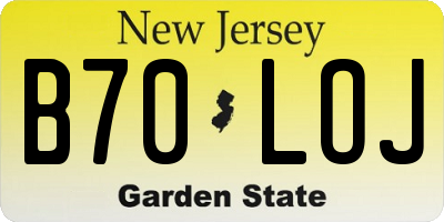NJ license plate B70LOJ