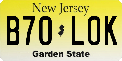 NJ license plate B70LOK