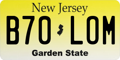 NJ license plate B70LOM