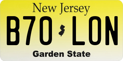 NJ license plate B70LON