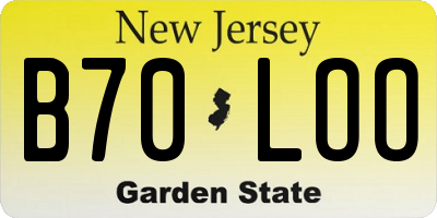 NJ license plate B70LOO