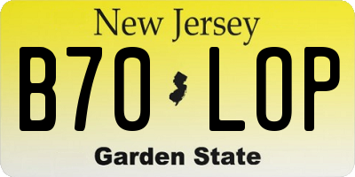 NJ license plate B70LOP