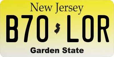 NJ license plate B70LOR
