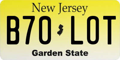 NJ license plate B70LOT