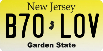 NJ license plate B70LOV