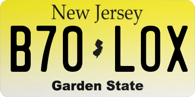 NJ license plate B70LOX