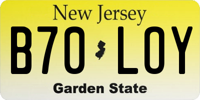 NJ license plate B70LOY