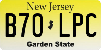 NJ license plate B70LPC