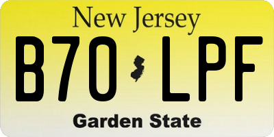 NJ license plate B70LPF