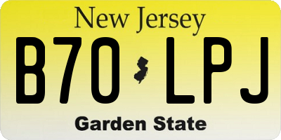 NJ license plate B70LPJ
