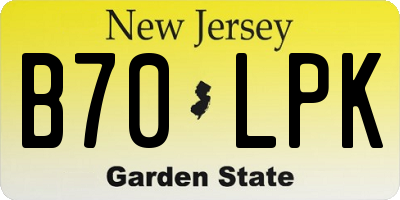 NJ license plate B70LPK
