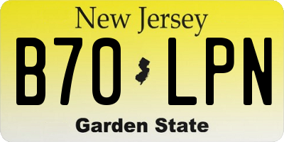 NJ license plate B70LPN