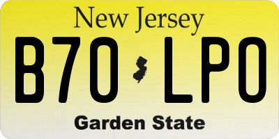 NJ license plate B70LPO