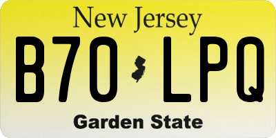 NJ license plate B70LPQ