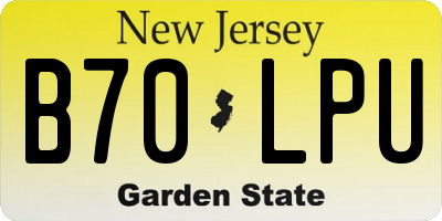 NJ license plate B70LPU