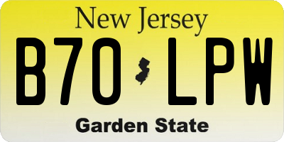 NJ license plate B70LPW