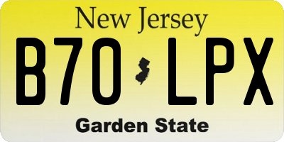 NJ license plate B70LPX