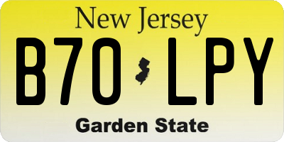 NJ license plate B70LPY