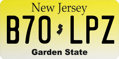 NJ license plate B70LPZ