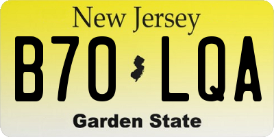 NJ license plate B70LQA