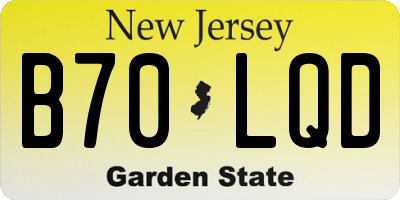 NJ license plate B70LQD