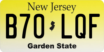 NJ license plate B70LQF