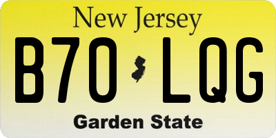 NJ license plate B70LQG