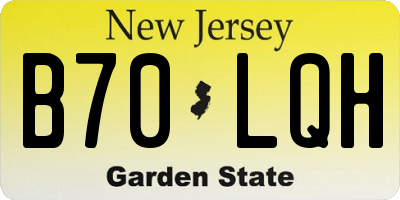 NJ license plate B70LQH