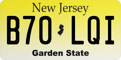 NJ license plate B70LQI